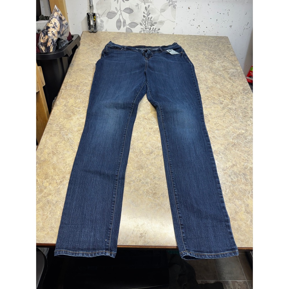 Old Navy Curvy Profile Mid-Rise Straight Leg Jeans Dark Wash Blue Size 14 Tall